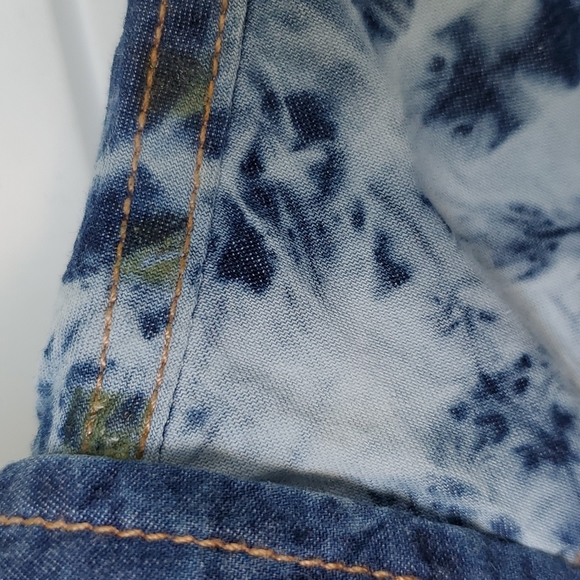 3/$30 Adiktd Snap Front Distressed Denim Shirt - Picture 9 of 9